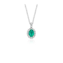 2.90 ct grüner Smaragd mit weißem Aus der Erde Abgebauter Natürlicher Diamant Anhänger Halskette