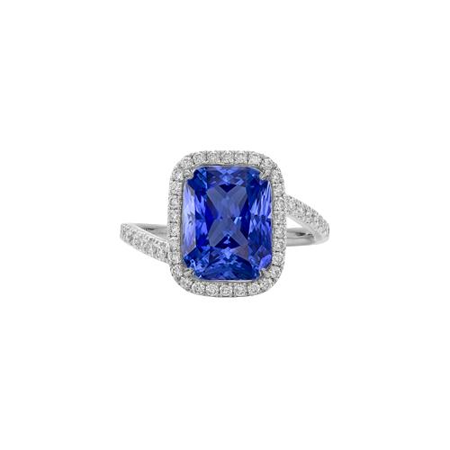 3 Karat Halo Blue Saphir Verlobungsring Tension Style Pave Diamant - harrychadent.de