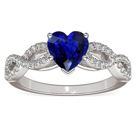 3 Karat Herz Edelstein Blauer Saphir Diamant Ring Infinity Style - harrychadent.de