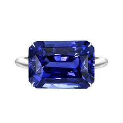 3 Karat Smaragd Solitaire Sri Lanka Saphir Ring Weißgold Schmuck