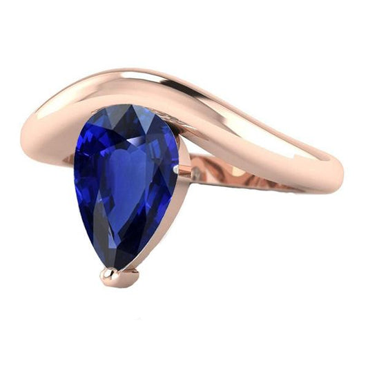 3 Karat Solitaire Birne Ceylon Saphir Ring Damen Edelsteinschmuck - harrychadent.de