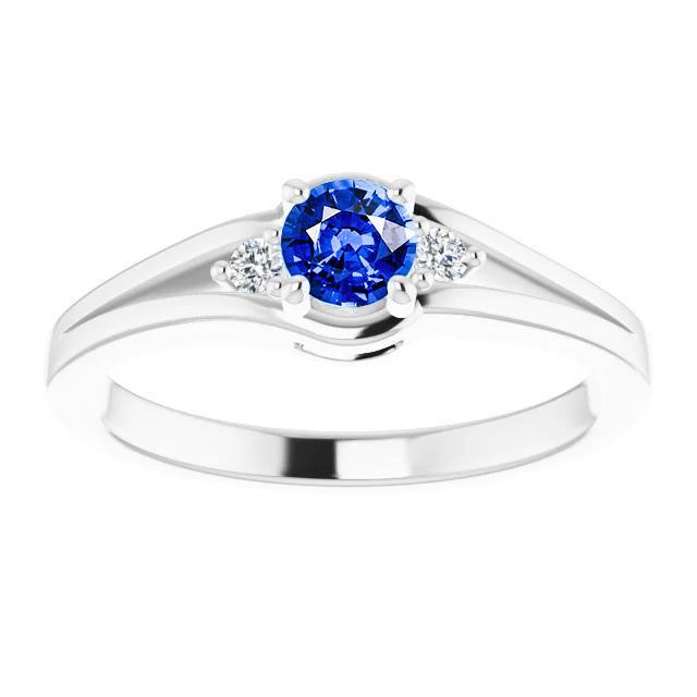 3 Stein Diamant Ring 0,85 Karat Ceylon Saphir Split Shank Schmuck - harrychadent.de