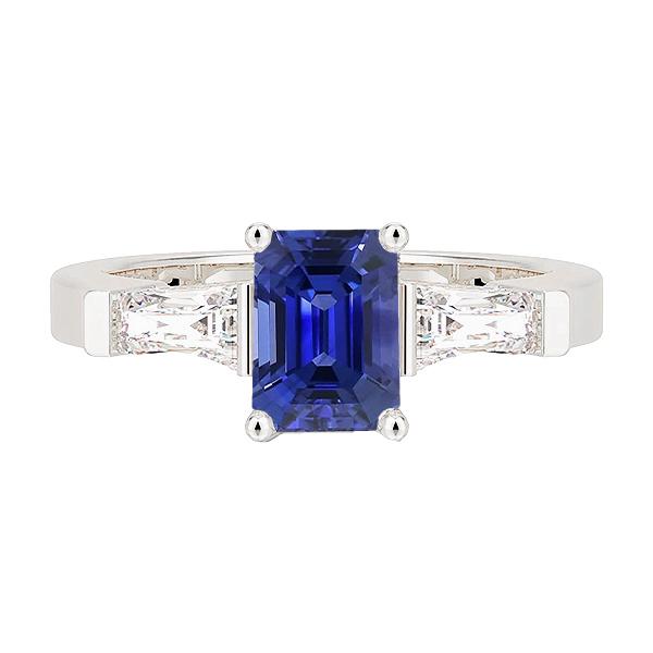 3 Stein Diamant Smaragdblauer Saphir Verlobungsring 2.50 Karat - harrychadent.de