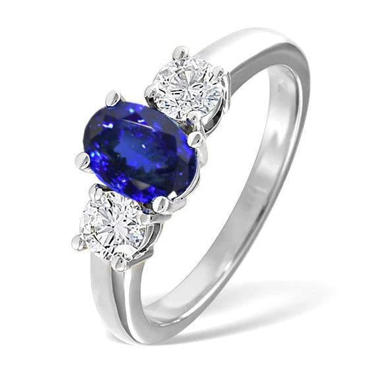 3 Stein Tansanit und Diamanten 5,50 Karat Ehering Gold 14K - harrychadent.de