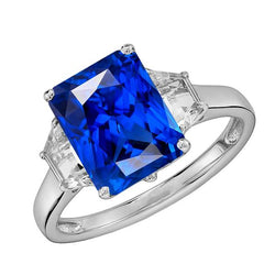 3 Stein Trapezoid Aus der Erde Abgebauter Natürlicher Diamant & Strahlend Schliff Srilanka Saphir 4 Karat