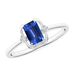 3 Steine Smaragd Saphir Ring Lünette Set Runde Aus der Erde Abgebauter Natürlicher Diamanten 1,75 Karat