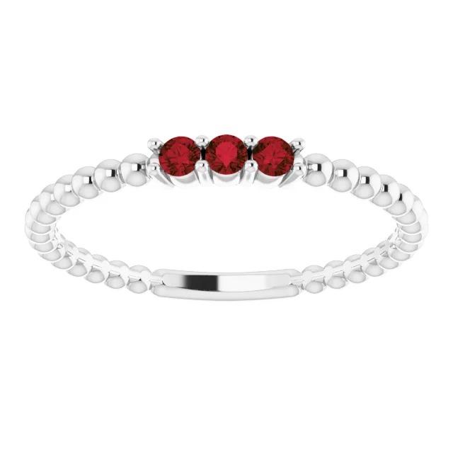 3 Steinring rund burmesische Rubine 0,75 Karat Perlenschmuck Neu - harrychadent.de