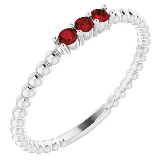 3 Steinring rund burmesische Rubine 0,75 Karat Perlenschmuck Neu - harrychadent.de