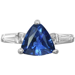 3 Trillionen Saphir Ring Tapered Baguette Aus der Erde Abgebauter Natürlicher Diamanten 4,50 Karat