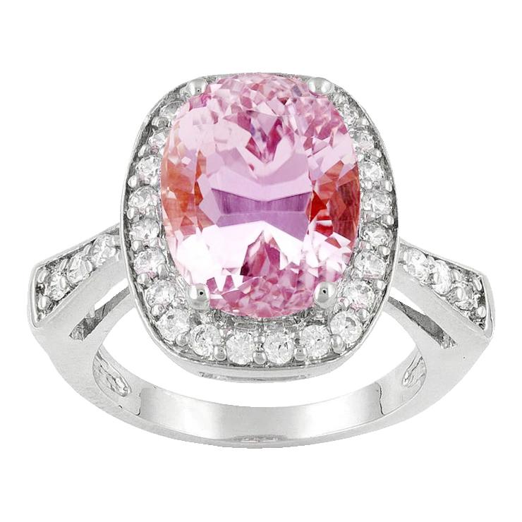 30.75 Karat Oval Rosa Kunzit Mit Diamant Fancy Ring Weißgold - harrychadent.de