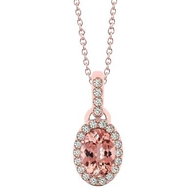 31,25 ct Morganit und Diamanten Halskette mit Anhänger Roségold - harrychadent.de