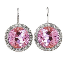 33 Karat Rosa Rundschliff Kunzit Aus der Erde Abgebauter Natürlicher Diamant Ohrring Goldschmuck 14K