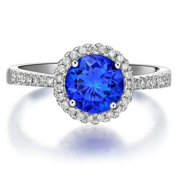 3,50 Karat runder Sri Lanka Saphir Diamant Ring Schmuck - harrychadent.de