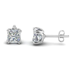 3.00 Karat Aus der Erde Abgebauter Natürlicher Diamanten Damen Ohrstecker Weißgold