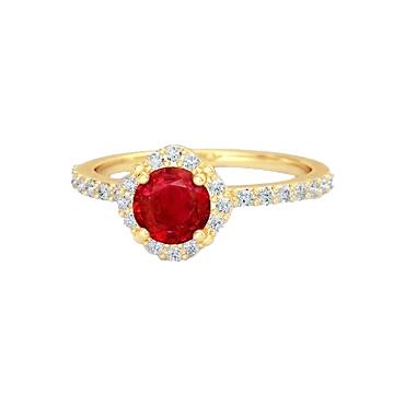 3.20 Karat Roter Rubin Mit Diamanten Ring Gelbgold 14K - harrychadent.de