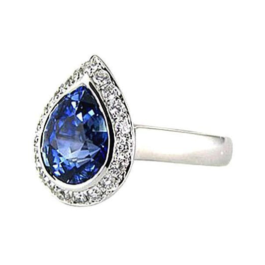 3.75 ct. Aus der Erde Abgebauter Natürlicher Diamanten Halo Jubiläums-Edelstein-Ring Weißgold Neu
