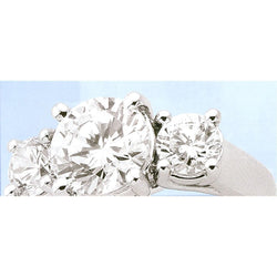 4 Karat 3 Stein Aus der Erde Abgebauter Natürlicher Diamanten Verlobungsring Weißgold 14K Neu