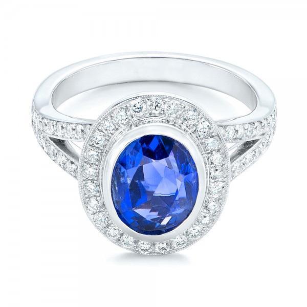 4,60 Karat Sri Lanka Blauer Saphir & Diamanten Ehering - harrychadent.de