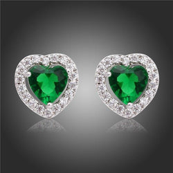 4,70 ct grüner Smaragd- und Aus der Erde Abgebauter Natürlicher Diamant-Halo-Ohrring