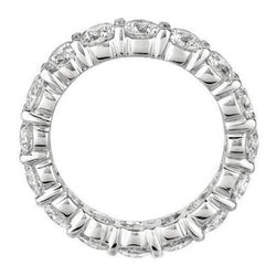 4,80 Karat Runder Aus der Erde Abgebauter Natürlicher Diamant Eternity Band Weißgold 14K