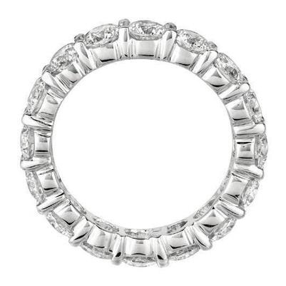 4,80 Karat Runder Aus der Erde Abgebauter Natürlicher Diamant Eternity Band Weißgold 14K