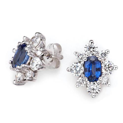 4.80 Ct Ceylon Blue Sapphire Diamant Damen Ohrstecker Weißgold - harrychadent.de