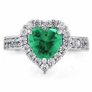 5 Karat Grüner Smaragd-Aus der Erde Abgebauter Natürlicher Diamant-Ring im Herzschliff Weißgold 14K