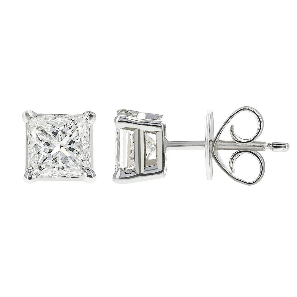 5.00 Karat Princess Cut Diamant Damen Ohrstecker Weißgold - harrychadent.de