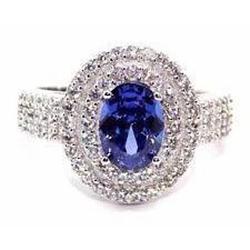 5,25 Kt Blauer Tansanit Halo Diamanten Ring Weißgold 14K - harrychadent.de
