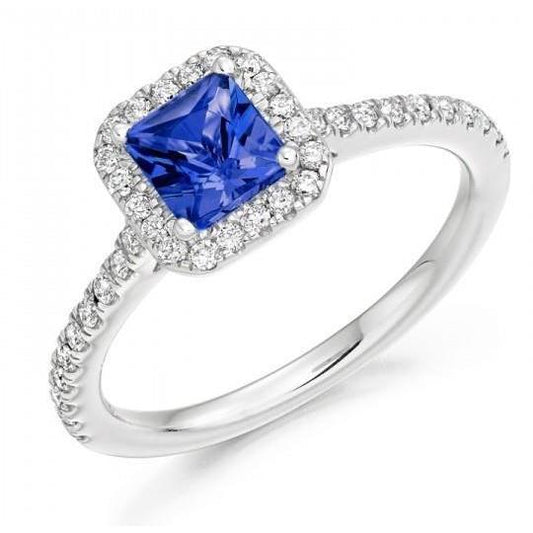 5,30 Karat Tansanit mit Diamanten Ring 14K Weißgold - harrychadent.de