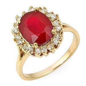 5,75 Karat Roter Rubin Und Diamanten Ring Gelbgold 14K - harrychadent.de