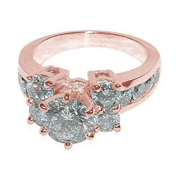 5.00 Karat Aus der Erde Abgebauter Natürlicher Diamant-Verlobungsring Roségold 14K