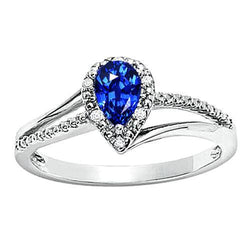 5.36 Karat Birne Aaa Ceylon Saphir Aus der Erde Abgebauter Natürlicher Diamanten Jubiläumsring