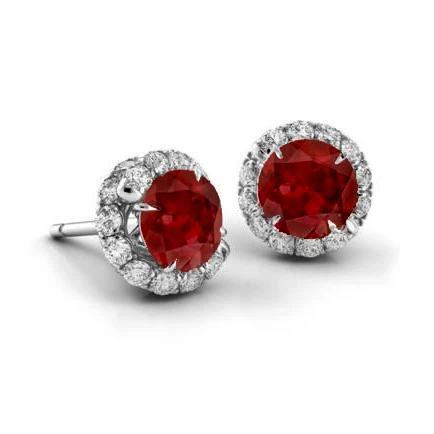 6,30 ct. Ruby And Diamants Damen Ohrstecker Weißgold - harrychadent.de