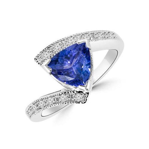 7,25 ct Solitär mit Akzent Tansanit mit Diamanten Ring 14K Gold - harrychadent.de