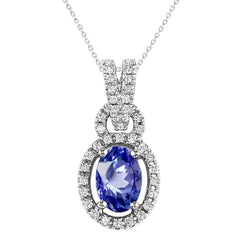 7.01 ct Sri Lanka Saphir und Aus der Erde Abgebauter Natürlicher Diamanten Halskette Anhänger Gold