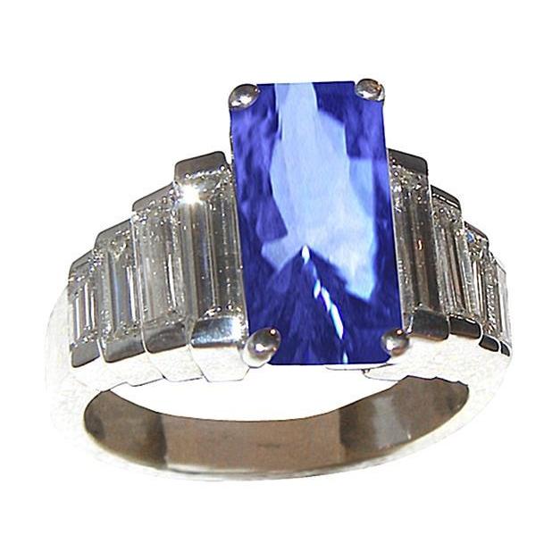 8 Karat srilankischer Saphir-Diamant-Ring Weißgold 14K - harrychadent.de