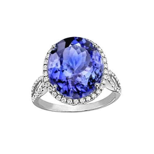 8,65 ct. Ehering AAA Oval Tansanit und runde Aus der Erde Abgebauter Natürlicher Diamanten