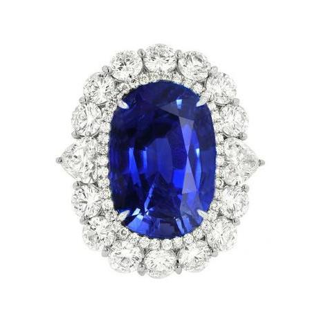 8.50 Karat Blauer Saphir Diamant Ehering Weißgold 14K - harrychadent.de