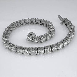 9.25 Karat Rundschliff Aus der Erde Abgebauter Natürlicher Diamant Lady Tennis Armband Weißgold 14K