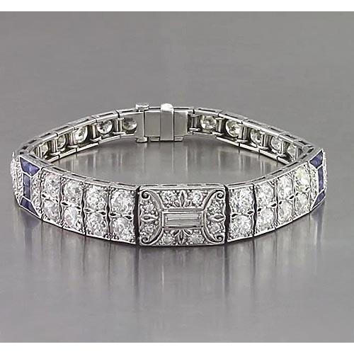 Antik-Stil Damen Armband Saphir und Diamant 24,80 Karat - harrychadent.de
