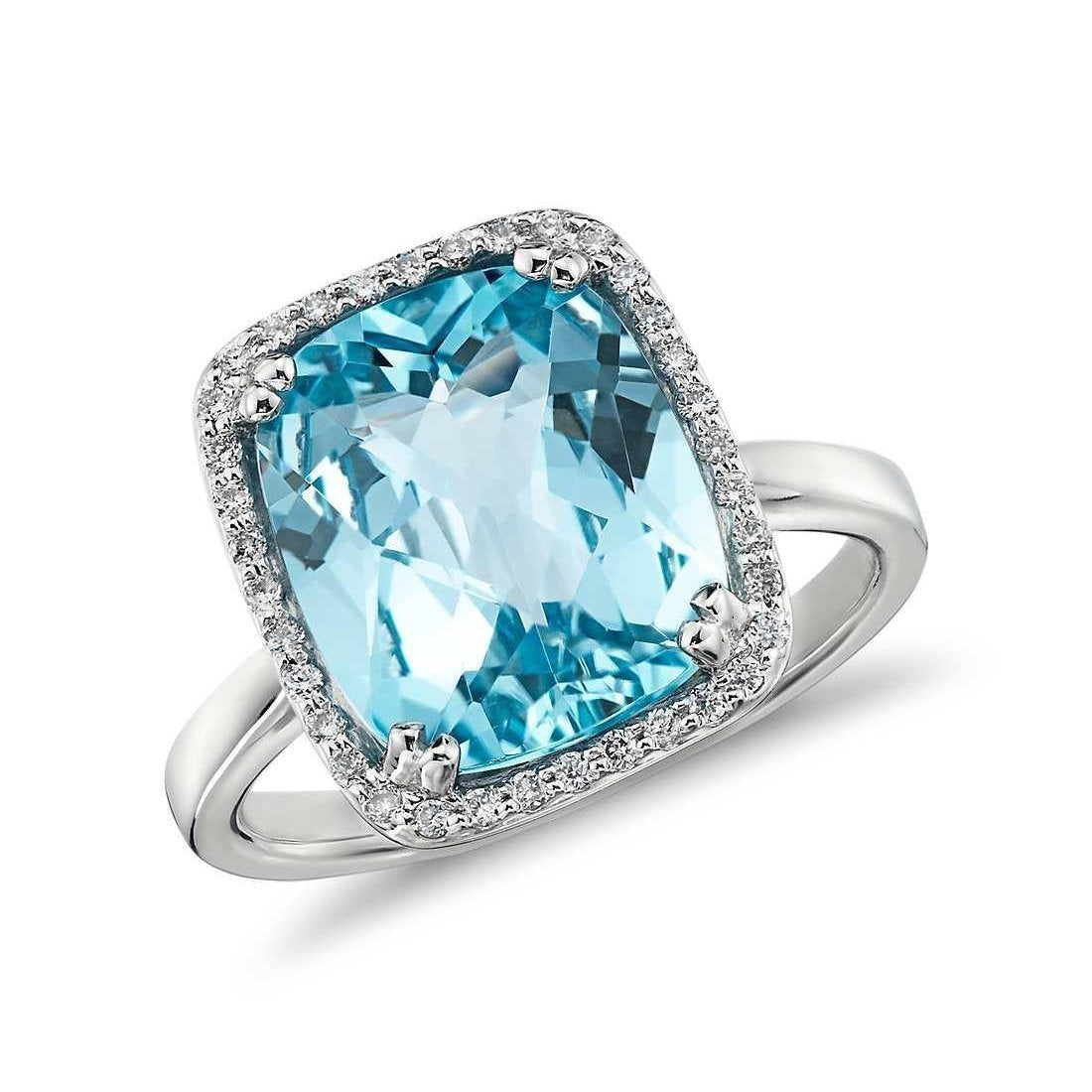 Aquamarin und Diamant 9.50 Kt Ehering Gold 14K - harrychadent.de