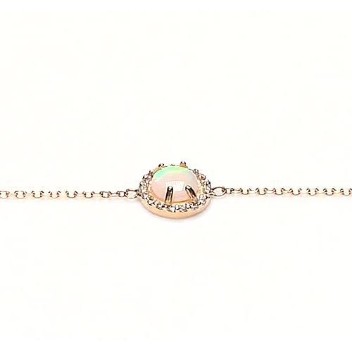 Armband runder Opal Diamant Lünette Set 6,75 Karat Gelbgold 14K - harrychadent.de