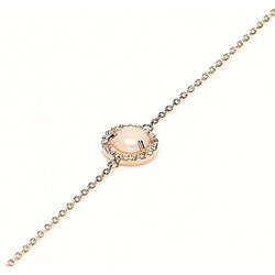 Armband runder Opal Diamant Lünette Set 6,75 Karat Gelbgold 14K