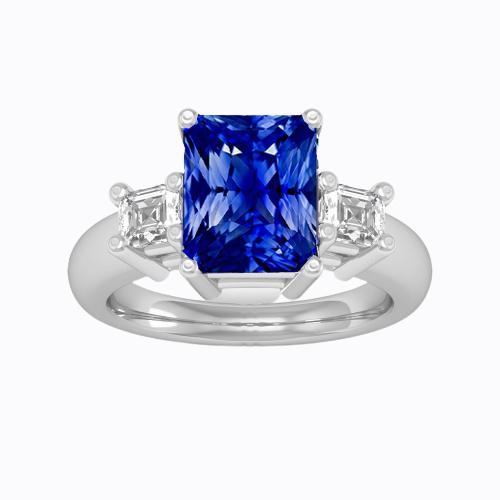Asscher Diamant Jewelry Radiant Sapphire 3 Steinring 4 Zinken 3 Karat - harrychadent.de