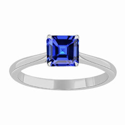 Asscher Solitaire Natural Blue Saphir Ring Schmuck 1.50 Karat