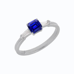 Baguette Aus der Erde Abgebauter Natürlicher Diamant Drei Stein Smaragdförmiger Ring 1,25 Karat
