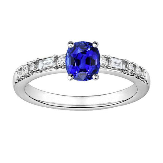 Baguette & Runde Diamant Ringkissen Ceylon Saphir 2.50 Karat - harrychadent.de