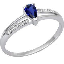 Birne Hochzeit Ceylon Saphir Ring Split Shank Diamanten 2 Karat
