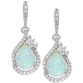 Birnen-Opal mit runden Diamanten 11,30 ct Ohrhänger Weißgold 14K - harrychadent.de